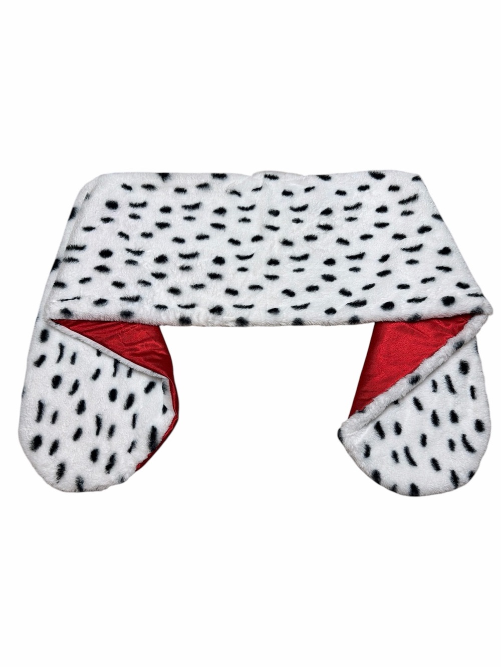 Faux Fur Dalmatian Print Shawl Adult Halloween Black White Scarf Cosplay
